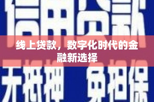 肃南线上贷款，数字化时代的金融新选择