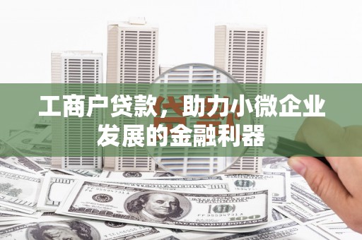 东台工商户贷款，助力小微企业发展的金融利器