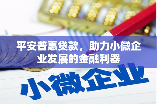 湛江平安普惠贷款，助力小微企业发展的金融利器
