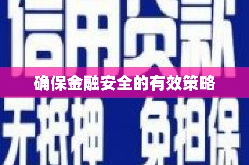 路南确保金融安全的有效策略